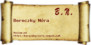 Bereczky Nóra névjegykártya